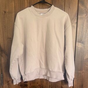 Aritzia Women's Crewneck Sweatshirt in Light Taupe